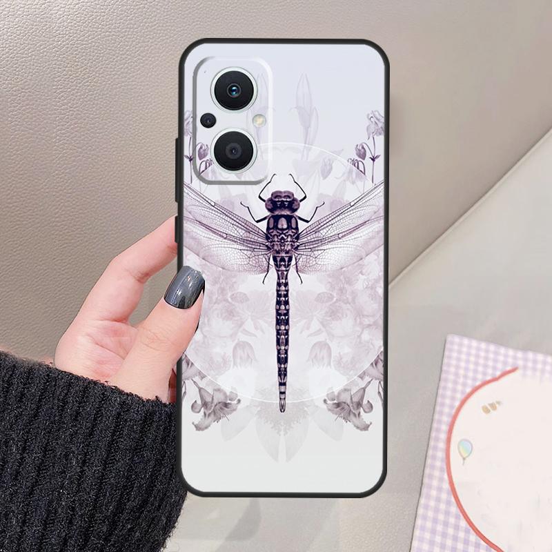 Luxury Dragonfly Funda For OPPO Reno 14 10 11 12 13 Pro 12F 11F 13F 14F 7 8 Lite OPPO Find X9 X8 X6 Pro Case