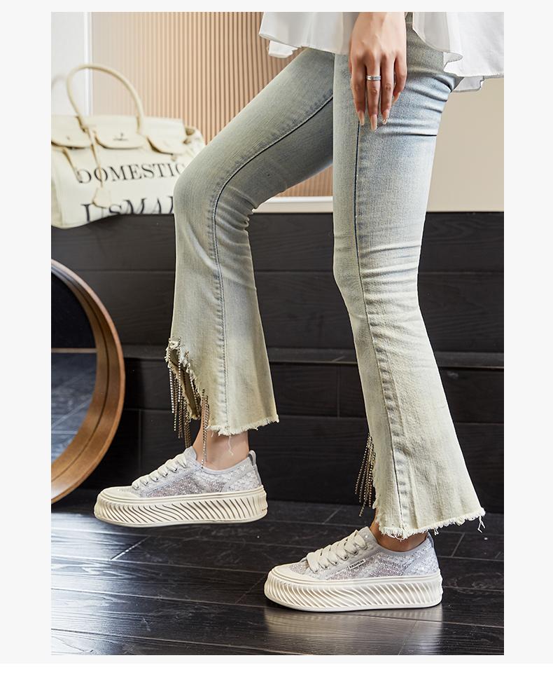 Summer Thick-soled Mesh White Shoes Fashionable, Comfortable, Breathable Women's Shoes Versatile Casual Board Shoes