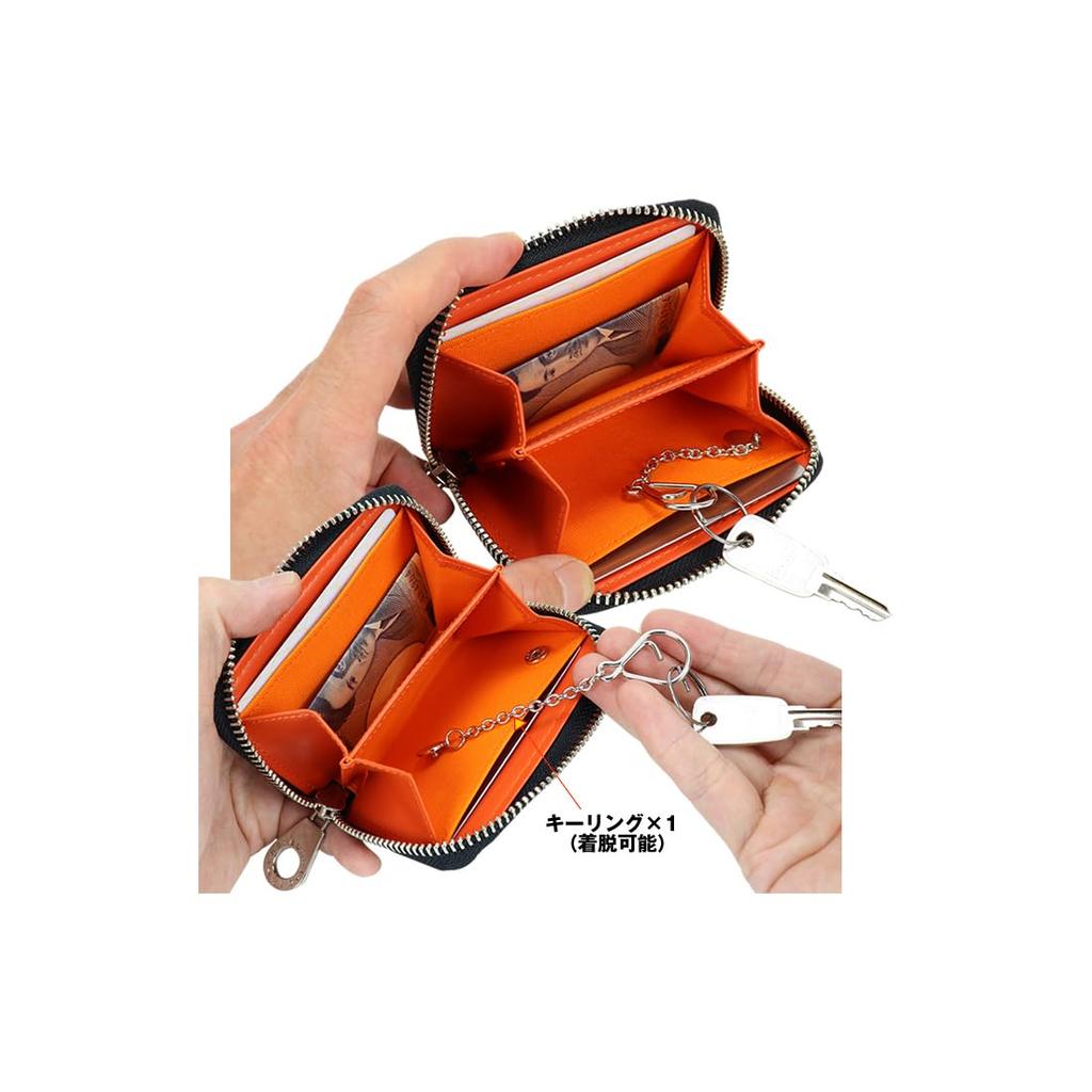 Castelbajac Marcel Leather Coin Case with Key Ring Leather (White/WH)