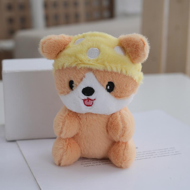 Mushroom Dog Plush Keychain With Soft Bunny Fur For Teens Room Decor
