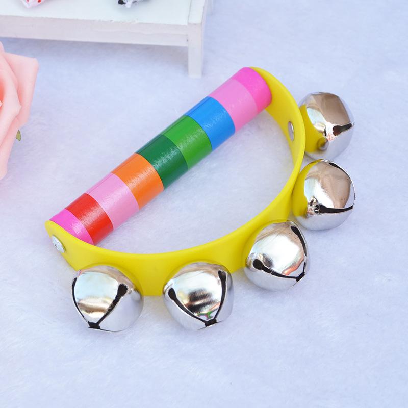 Half-Round Wooden Leather Hand Rattle: Orff Music Toy for Infant & Toddler Education