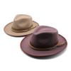 Edge Fedora Hat Unisex Wool Felt Jazz Hats Men Women Wide Brim Panama Trilby Cap