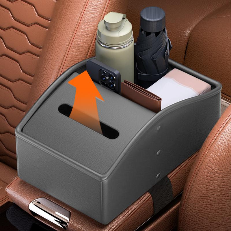 Armrest Console Storage Box Main Driving Storage Box PU Leather Multifunctional Car Storage Box Car Armrest Box Elegant Solution