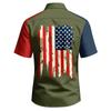 Men's Independence Day Printed Collared Top Men's Casual Sports Short-Sleeve Shirt