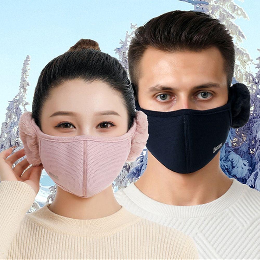 Female Windproof Cold-proof Ear Warmer Mouth Cover Earmuffs Outdoor Mask