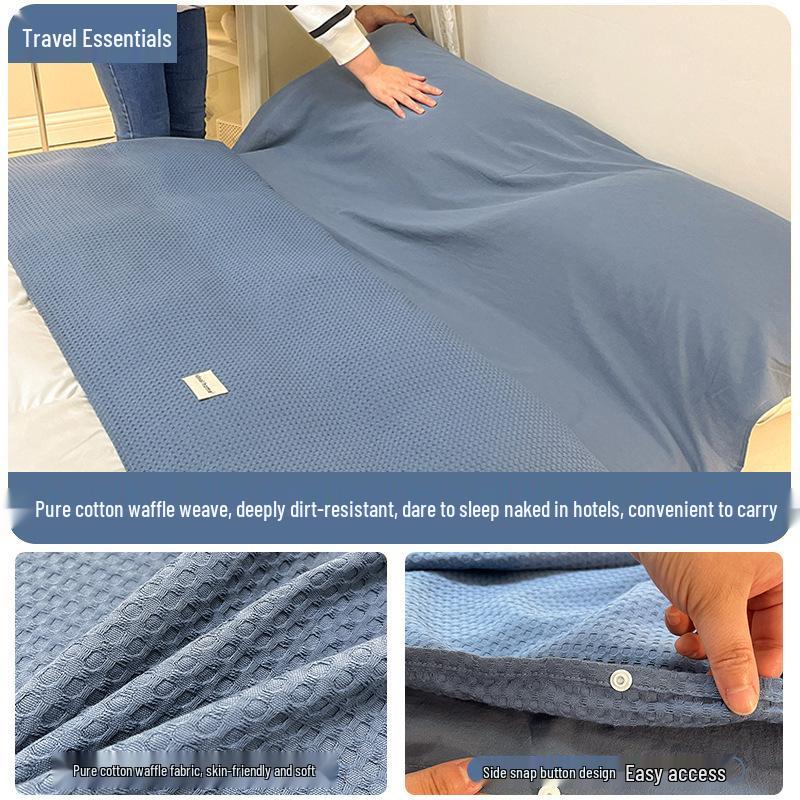 Набор из 3 предметов: Хлопковый дорожный спальный мешок и пододеяльник - Портативный, Защищающий от грязи, для деловых поездок