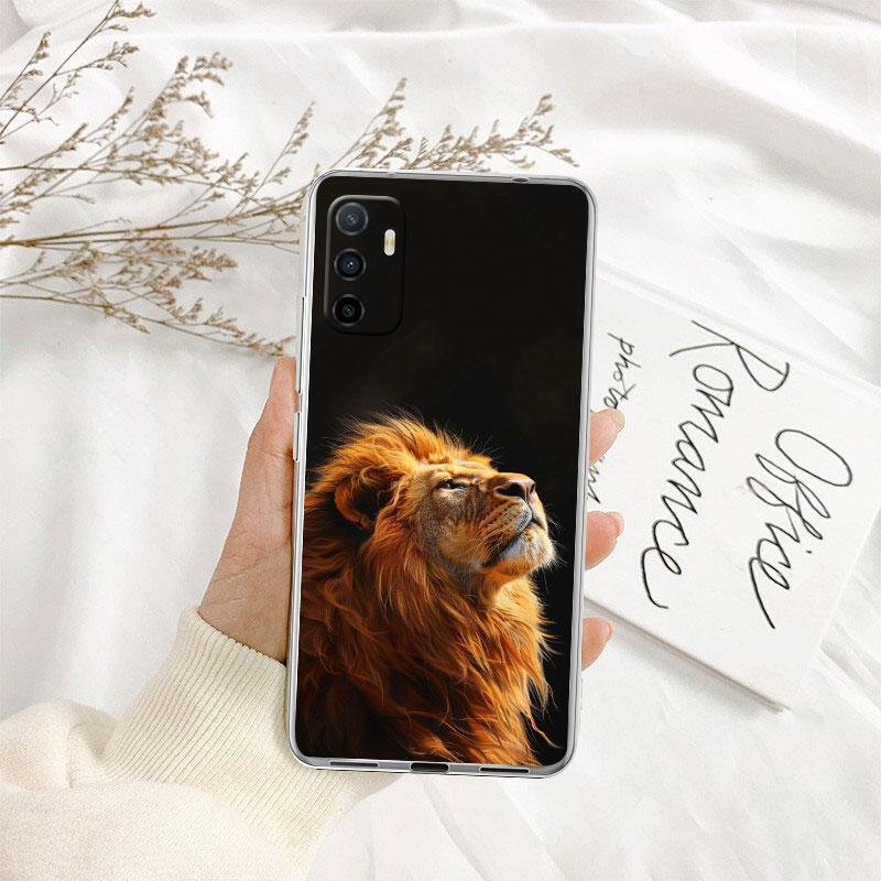 Animal Tiger lion Transparent Phone Case for Samsung Galaxy A04 A04S A14 A23 A34 A54 M23 M33 M52 M53