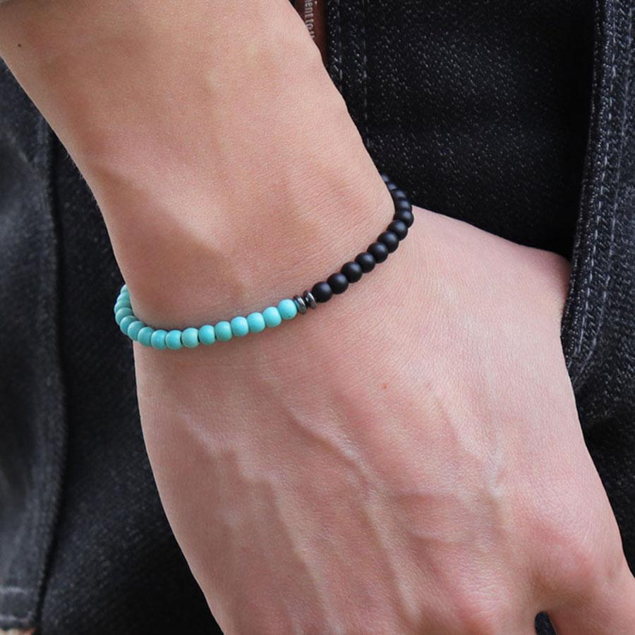Натуральные 4 мм маленькие бусины красные синие бирюзовые бусины браслет для мужчин и женщин простой браслет для йоги пара друзей ювелирные изделия подарок