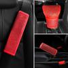 Bling Car Accessories Women Handbrake Gear Shift Rearview Mirror Armrest Cover Shoulder Pad Red Rhinestone Decoration Styling