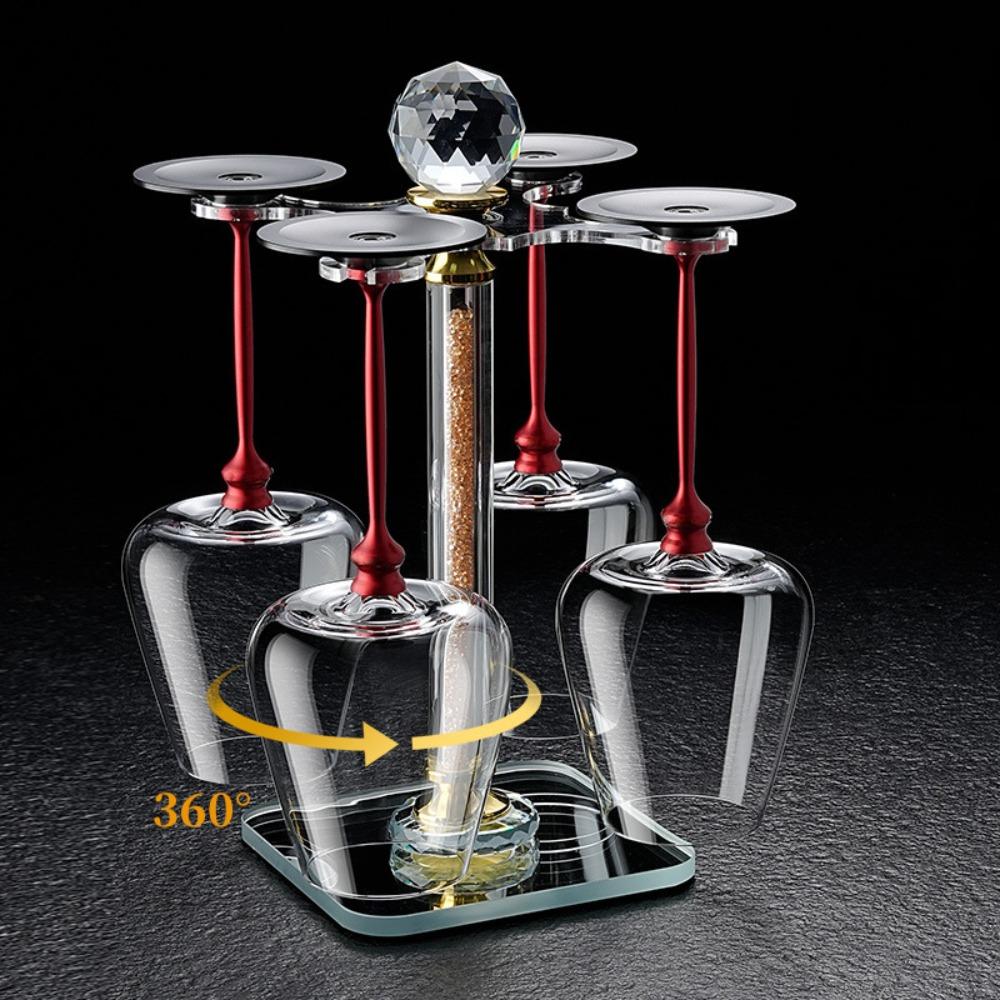 Уникальные прозрачные вращающиеся стеклянные бокалы для вина, эргономичная подставка, 500 мл, хрустальный бокал, утолщенное основание, графин для вина, стеклянный стакан, виски