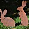 Садовый колышек из металла Rustic Rabbit - силуэт ржавого кролика, украшение двора для декора фермерского дома, идеально подходит для Рождества и Пасхи