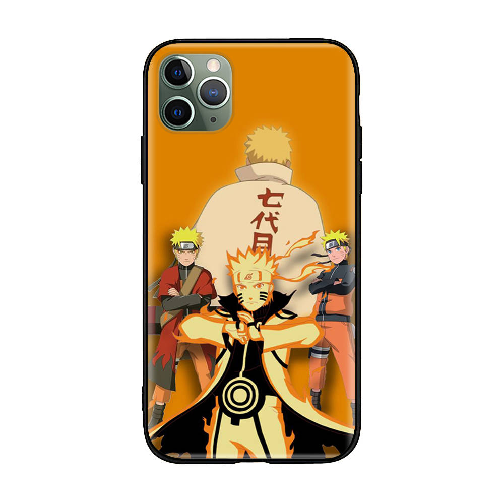 W-20 Naruto Hokage Soft Black Case for iPhone 11 12 13 14 15 6 7 8 X XS Pro Max XR Samsung S21 S22 S23 S24 FE Ultra S8 Plus