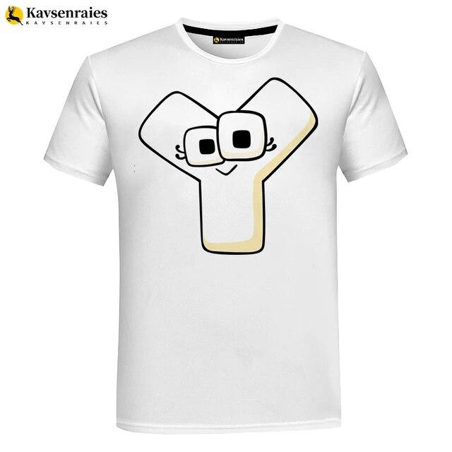 Футболка с 3D изображением алфавита, детская футболка с рисунком аниме для мальчиков и девочек, крутая уличная одежда с короткими рукавами, топы