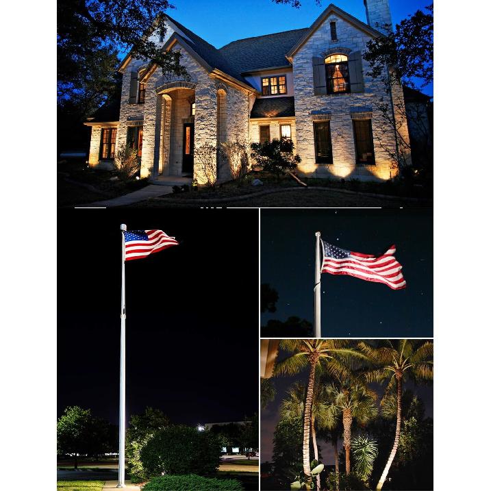 SUNVIE 30W Outdoor LED Spotlight 120V Waterproof Landscape Spotlights 3000LM Ultra Bright Spot Lights Outdoor 3000K Warm White Landscape Lights with