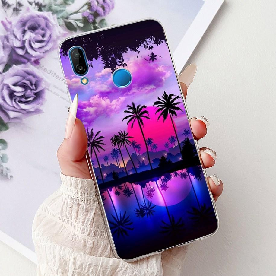 For Huawei P20 Lite Case Popular Flower Butterfly Soft Clear Silicone Phone Back Cover For Huawei P20Lite Nova 3e ANE-LX1 Bumper