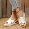 Wedge Heel Sandals Women's  Summer New Fashion Muffin Open-toe Fairy Style Outside Wear Thick-soled Shoes Women