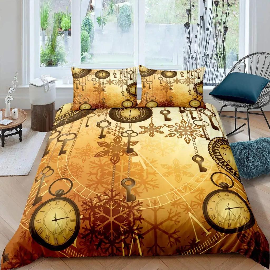 Комплект пододеяльников Ndustrial Gear Queen Size в стиле стимпанк с замками, комплект постельного белья для мальчиков и мужчин с механическим устройством из полиэстера