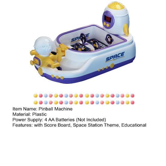 Детский настольный пинбольный автомат с табло для подсчета очков Космическая станция Портативная обучающая настольная игра-стрелялка
