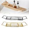 Bath Tray with Storage Rack, Non-Slip Basket Holder for Phone and Towel