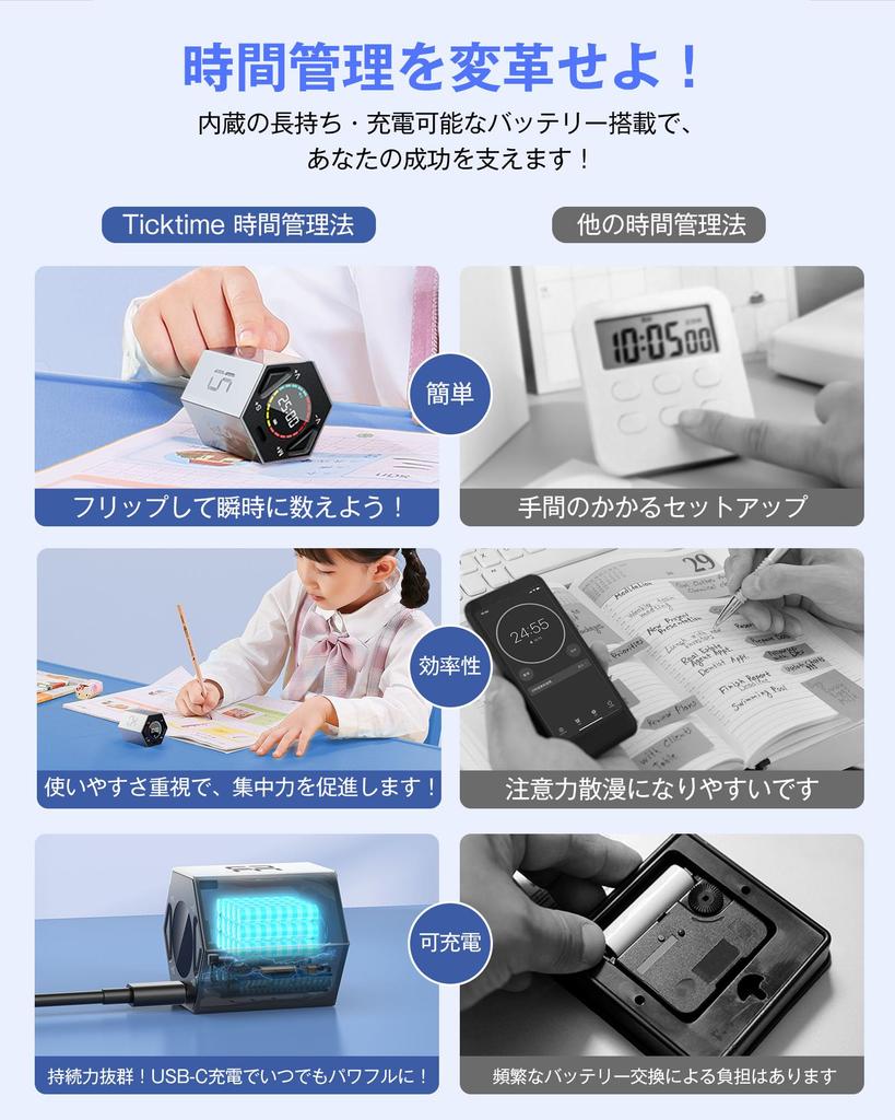 A New Generation of Digital Timers Hexagonal Pomodoro Kitchen Cube Study Meeting Sports Timer TickTime - Pillar, Timer, Timer, Timer, Timer, Timer,