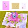 Greeting Card with Envelope Florals and Butterfly 3D Popup Paper Card Birthday Card for Mother Wife Girlfriend Daughter