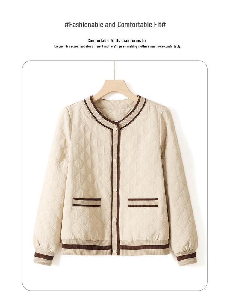Mom's 2025 Autumn Petite Fragrant Women's Short Jacket: New Fashion for Middle-Aged & Elderly