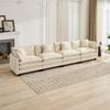 Cloud Sofa 4 Seats (Ottoman is not included), for Living Room and Apartment, Double Layer Seat Cushion, Breathable Chenille Fabric,Beige,DE5014BG