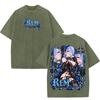 Rem Re:Zero Anime T-shirt Y2k Gothic Vintage Washed T Shirt Harajuku Oversized Short Sleeve Cotton Tees Tops Men Women Clothing