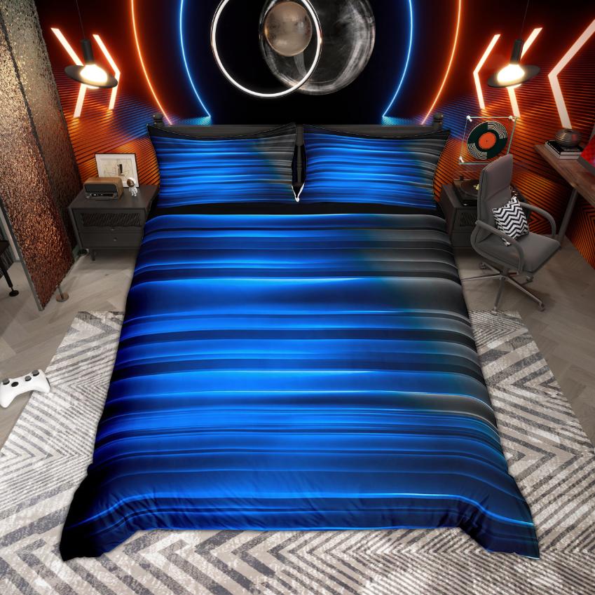 Comforter Homewish Modern Neon Lights Gradient Galaxy Bedding Polka Dots Set
