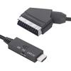 1 комплект - Совместимый вход на выход Scart, подключи и играй для VHS VCR DVD HD - Совместимый кабель-конвертер аудио-видеосигнала Scart