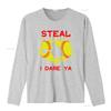 Steal I Dare Ya Softball Catcher T Shirt Funny For Players Bas vintage Washed Top For Everyday Wear homme graphic