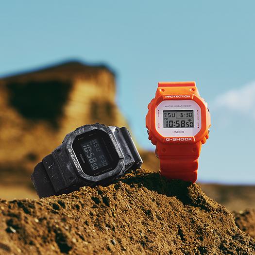 Casio Мужские кварцевые часы G-SHOCK с resin-корпусом, водозащитой 200 м, ударопрочностью, будильником DW-5600WS-1