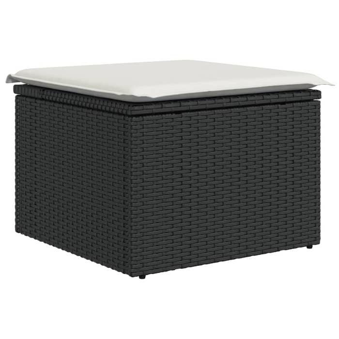 VidaXL Salon de Jardin avec Coussins 12 pcs, Canapés de Terrasse, Ensemble de Meubles de Patio, Mobilier d'Extérieur, Noir 3256308