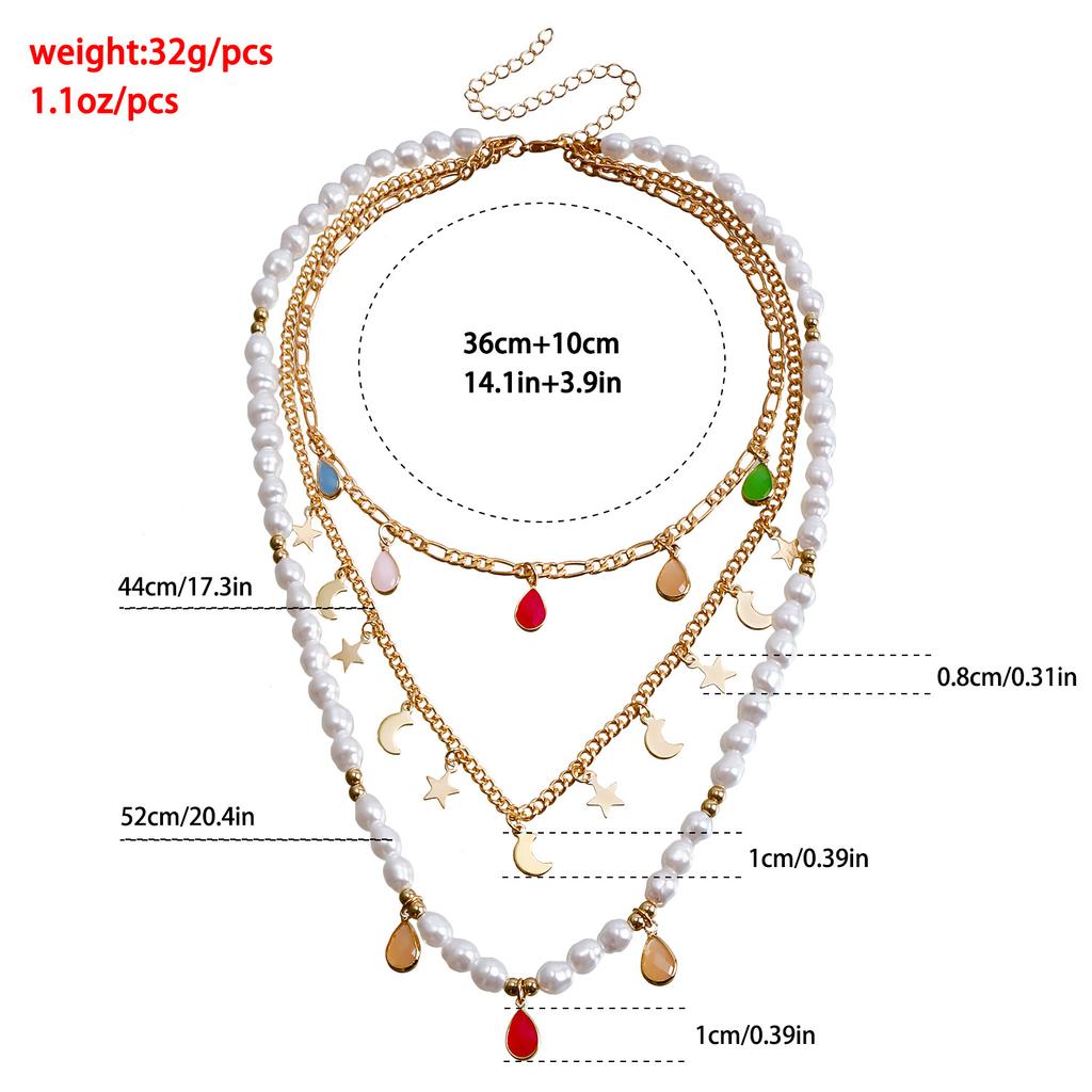 Bohemian Multi-layered Beaded Necklace Colorful Boho Beaded Necklace for Women Ethnic Jewelry Accessories