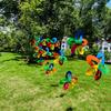 8/10PCS Rainbow Colors Plastic Pinwheels 30cm 10meters String Windmill  Yard and Garden