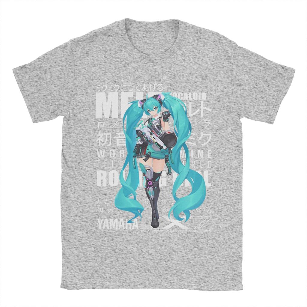 Мужская футболка Hatsune Miku Vocaloid Girl Хлопковые Топы Уличная Одежда Круглый Вырез Короткий Рукав