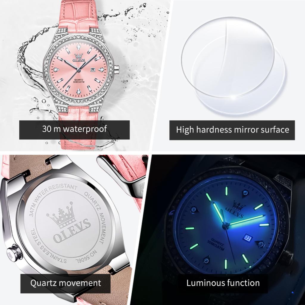 Fashion Women Watch Leather Strap Waterproof Luxury Brand Wristwatch Fashion Elegant Ladies Watches Reloj Mujer
