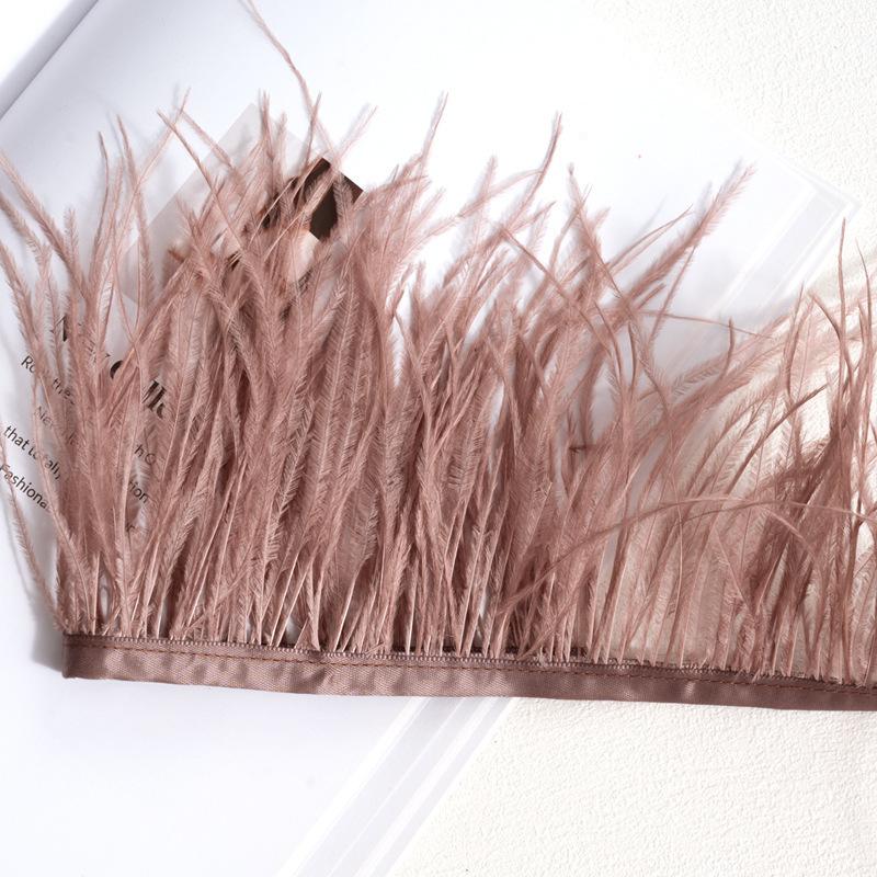 Decorative Feather Cloth Strip 10-15Cm Ostrich Hair Cloth Edge Dress Cuffs Latin Dance Skirt Diy Clothing Accessories