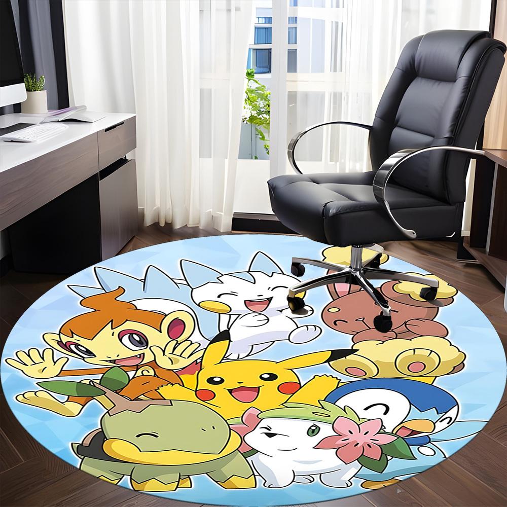 Pokemon Characters Office Round Area Rug, Under Office Chairs Bedroom Living Room Home Decor a1022262
