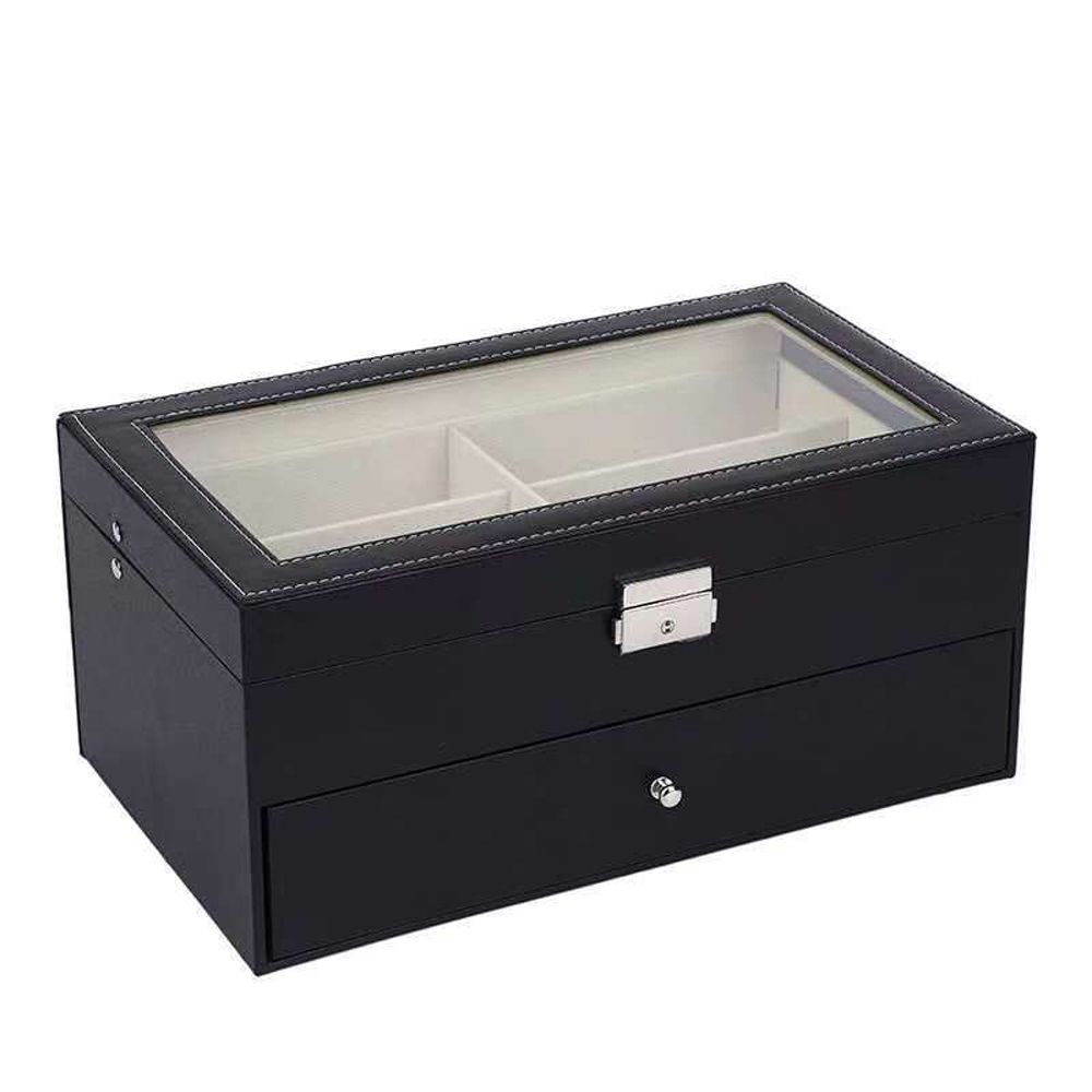 Кейс Органайзер для ювелирных изделий 8/12 ячеек Подставка для очков Слоты Футляр для очков Коробка для хранения Коробка для солнцезащитных очков