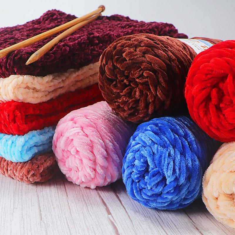 100g/roll DIY Velvet Yarn Polyester Chenille Yarn Crochet Yarn Baby Plush Yarn For Knitted Sweater