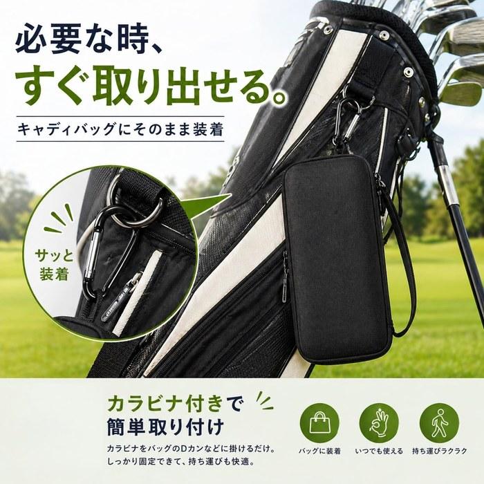 Golf Pouch with Glove Holder - Large Capacity, with Dividers - Black