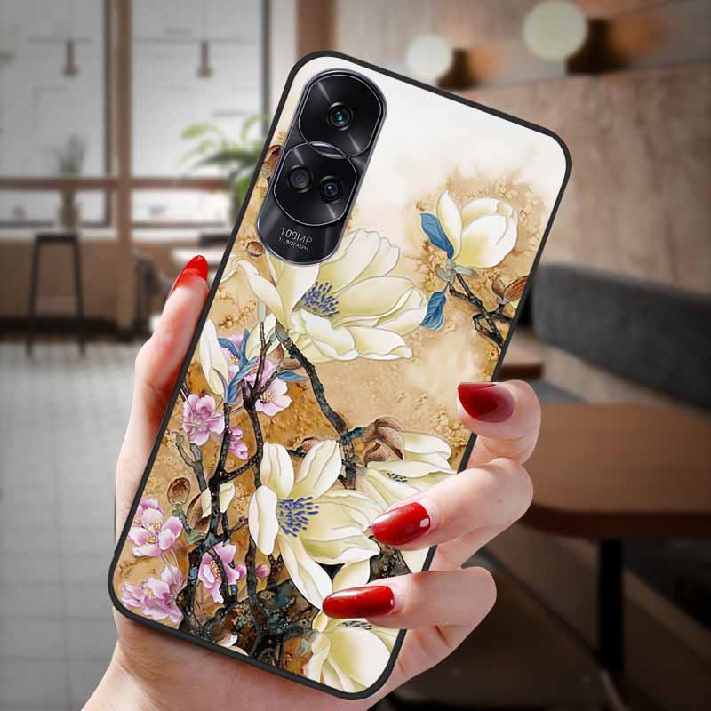 Чехол для Honor 90 Lite 5G 3D Цветочный Рельефный Тиснение Силиконовый Задний Чехол Для Honor 90 Чехол Honor90 Pro 90Pro 90Lite Мягкий Защитный