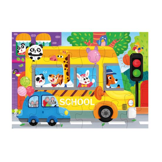 24/48/60Pcs/Set Cartoon Jigsaw Puzzle Toy Animal Vehicle Dinosaur Preschool Leaning Puzzle Game Toddlers Boys Girls Educational Floor Puzzle Toy