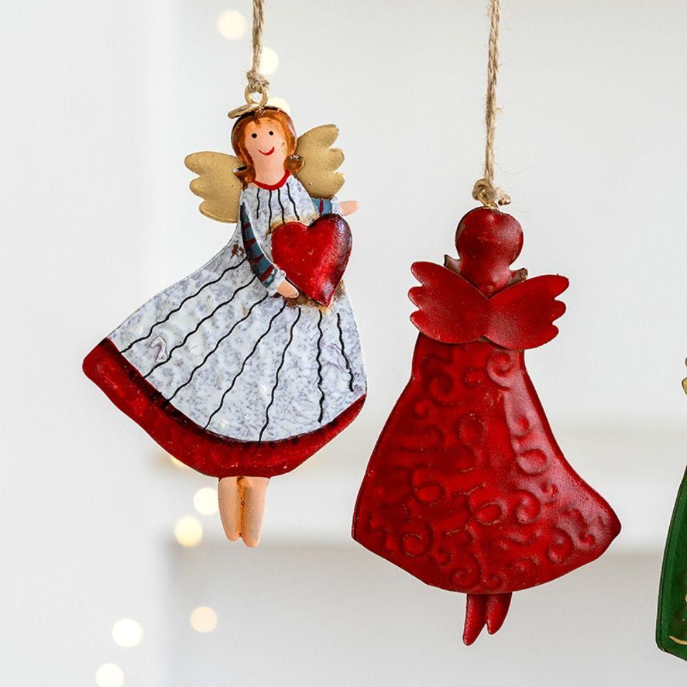 Cartoon Iron Angel Girl Decoration Paintings Christmas Tree Decoration Home Xmas Decoration