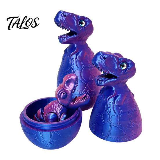 Articulated Dinosaur Figure 3D Printed Egg Toy, Tyrannosaurus Fidget Toy for Stress Relief Dino Relief, Desktop Ornament Home Office