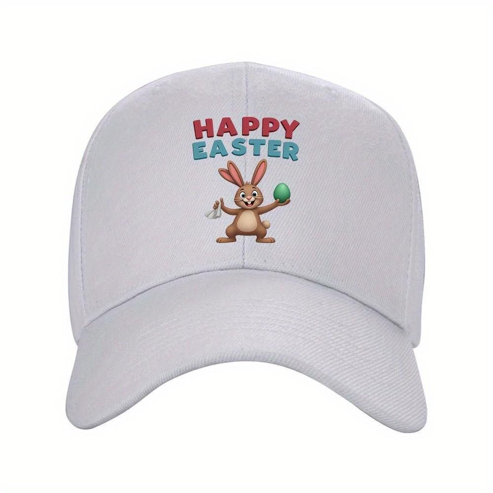 Happy Easter Bunny Baseball Cap Adjustable Polyester Casual Outdoor Fashion Hat
