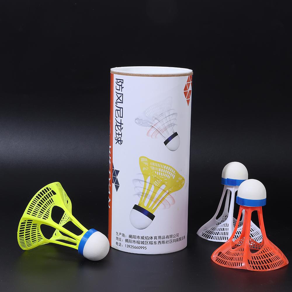 Нейлоновый многоцветный устойчивый ветрозащитный бадминтонный волан для тренировок по мячу