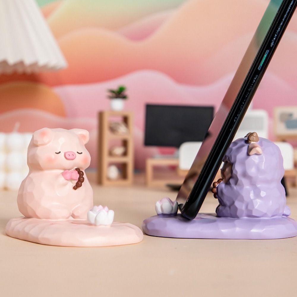 Ручной работы держатель для телефона в виде лотоса смоляные настольные украшения в виде животных милая фигурка лягушки декор для домашних животных