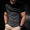 Fashionable And Fun Pattern Men'S Stripe Printed T-Shirt 3D Printed Men'S Street Casual Loose O-Neck Short Sleeve Top